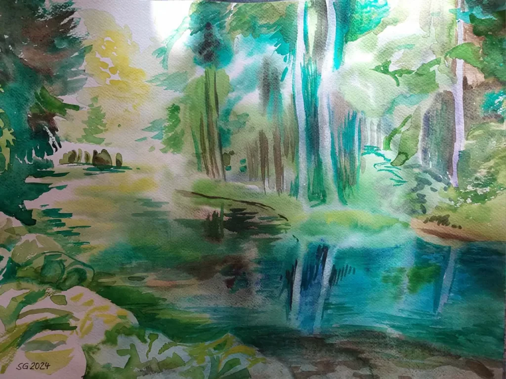 paisaje de bosque mágico